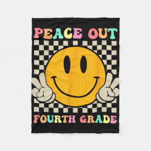 Smile Face Peace Out 4. Klasse CL 2023 Fleecedecke