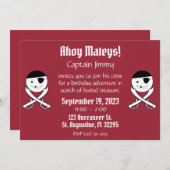 Smile Face Piratenflagge Pirate Party Einladung (Vorne/Hinten)