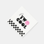 Smile Face Retro zwei Coolen Geburtstag Serviette (Ecke)