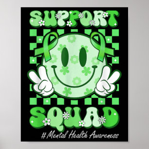 Smile Face Ribbon Unterstützerteam Psychische Gesu Poster