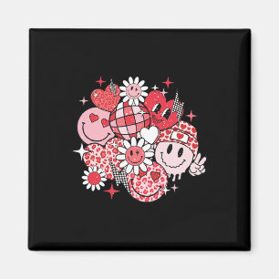 Smile Face Valentinstag Vibes Leopard Blume Gro Magnet