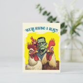 “Smile Frank” Cheesy Chicken Postkarte (Stehend Vorderseite)