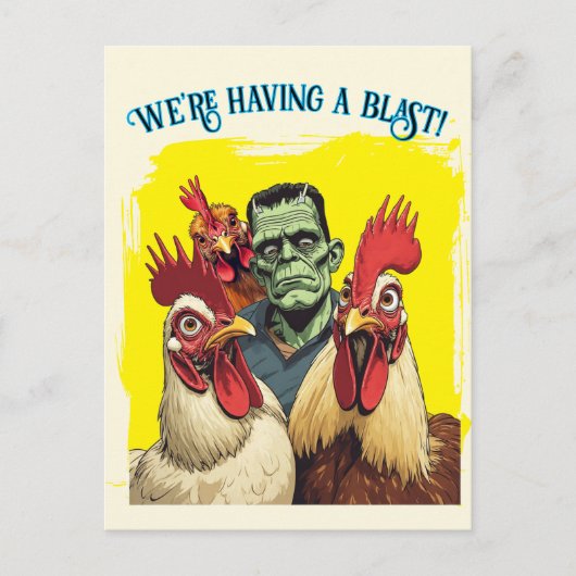 “Smile Frank” Cheesy Chicken Postkarte (Vorderseite)