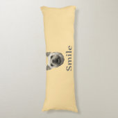 Smile French Bulldog Beige Seitenschläferkissen (Vorderseite Vertikal)