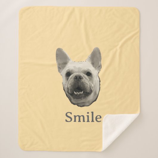 Smile French Bulldog Beige Sherpadecke (Vorderseite)