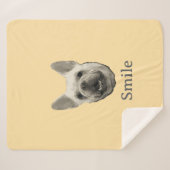 Smile French Bulldog Beige Sherpadecke (Vorderseite (Horizontal))