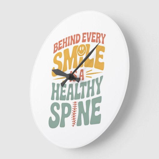 Smile Gesunder Spine Chiropraktor Zitat Design Große Wanduhr (Winkel)