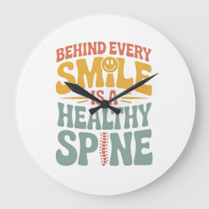 Smile Gesunder Spine Chiropraktor Zitat Design Große Wanduhr