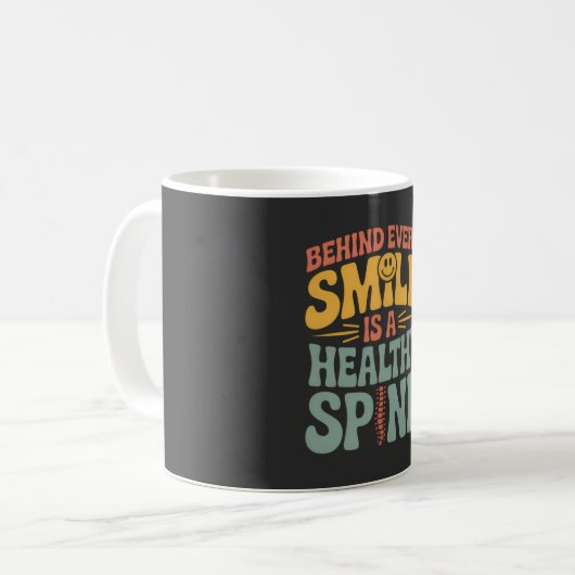 Smile Gesunder Spine Chiropraktor Zitat Design Kaffeetasse (Vorderseite Links)