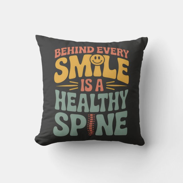 Smile Gesunder Spine Chiropraktor Zitat Design Kissen (Vorderseite)