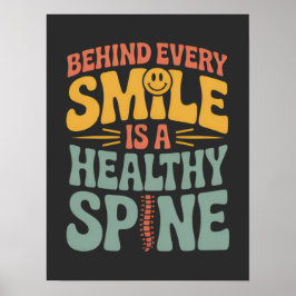 Smile Gesunder Spine Chiropraktor Zitat Design Poster