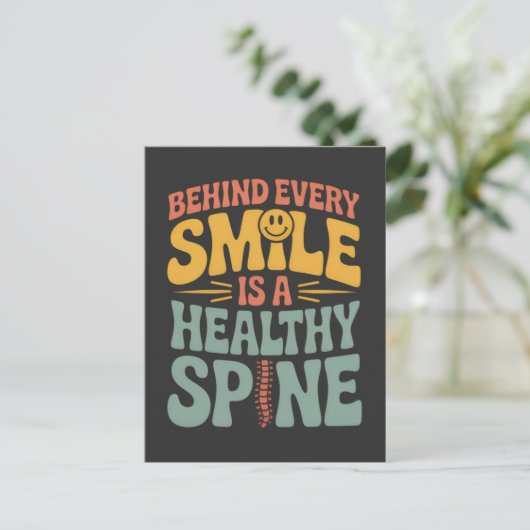 Smile Gesunder Spine Chiropraktor Zitat Design Postkarte (Stehend Vorderseite)