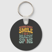 Smile Gesunder Spine Chiropraktor Zitat Design Schlüsselanhänger (Vorderseite)