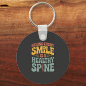 Smile Gesunder Spine Chiropraktor Zitat Design Schlüsselanhänger (Vorderseite)