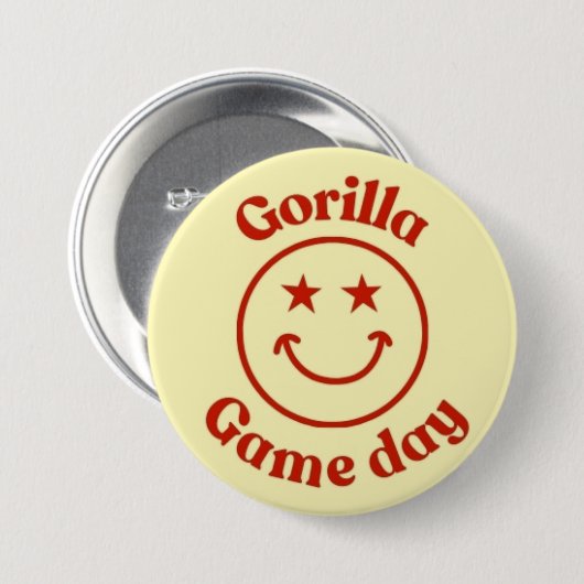 Smile Gorilla Game Day Button (Vorne & Hinten)