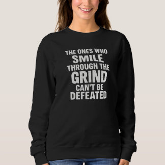 Smile-Grind-Gymnastik-Zitat mit weißem Text Sweatshirt