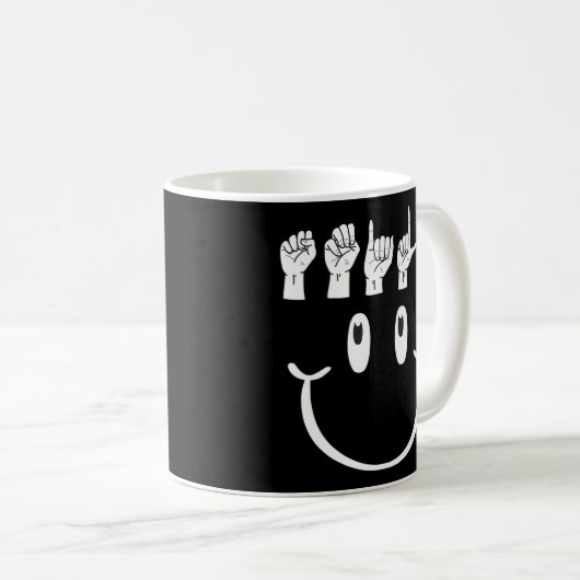 Smile Hand Sign Language Asl Interpreter Translato Kaffeetasse (VorderseiteRechts)