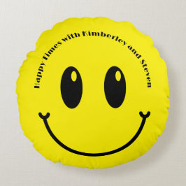 Smile Happy Couple Valentine Smily Gesicht Rundes Kissen