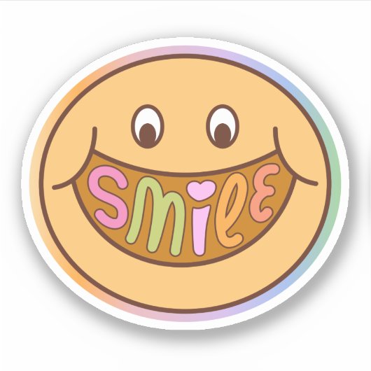 Smile Happy Face Face Sticker (Vorderseite)