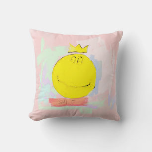 SMILE Happy Face T - Shirt Throw Kissen