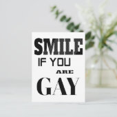 Smile if you are Gay Postkarte (Stehend Vorderseite)