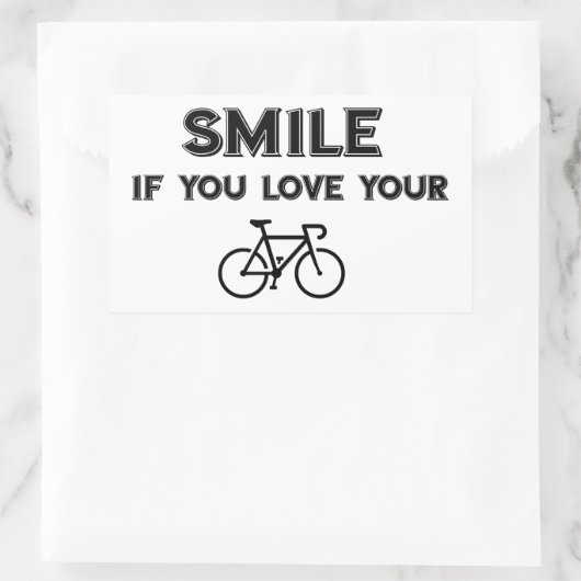 Smile If You Love Your Bike Rechteckiger Aufkleber (Tasche)