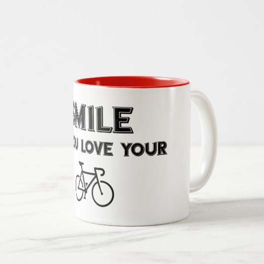 Smile If You Love Your Bike Zweifarbige Tasse (VorderseiteRechts)