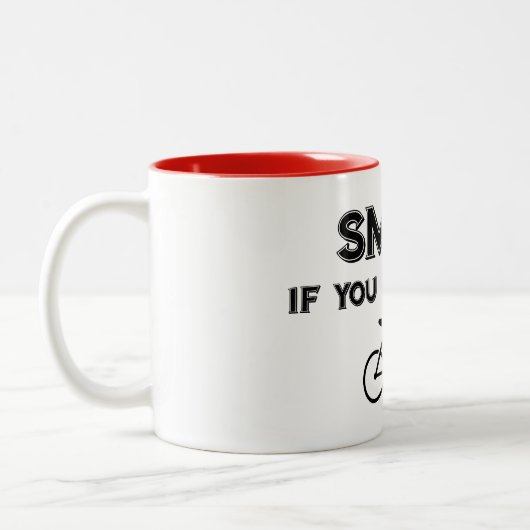 Smile If You Love Your Bike Zweifarbige Tasse (Links)