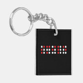 Smile in braille code, Brailleschrift voor blinden Schlüsselanhänger (Vorderseite links)
