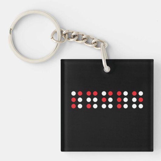 Smile in braille code, Brailleschrift voor blinden Schlüsselanhänger (Vorderseite)