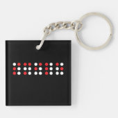 Smile in braille code, Brailleschrift voor blinden Schlüsselanhänger (Rückseite)