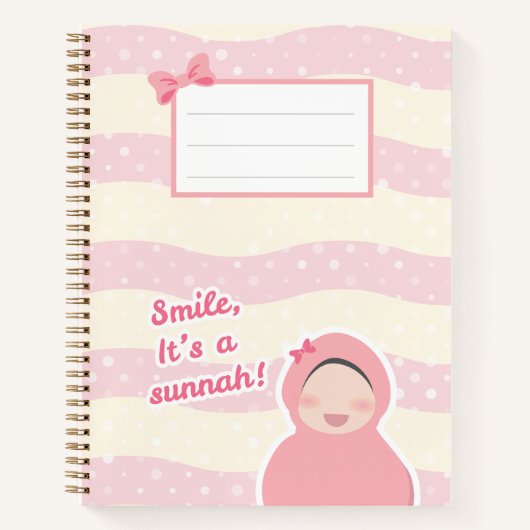 "Smile it is a sunnah" Notebook Notizblock (Vorderseite)
