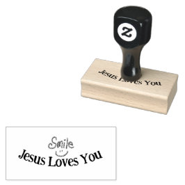 Smile Jesus Loves You Christian  Gummistempel