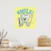 Smile Kawaii Tooth Art Poster (Küche)