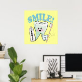 Smile Kawaii Tooth Art Poster (Heimbüro)