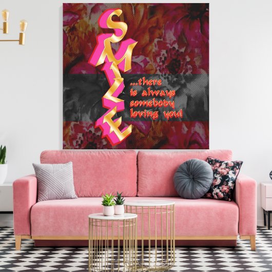 SMILE - Leinwand gedruckt (Insitu (Wohnzimmer))