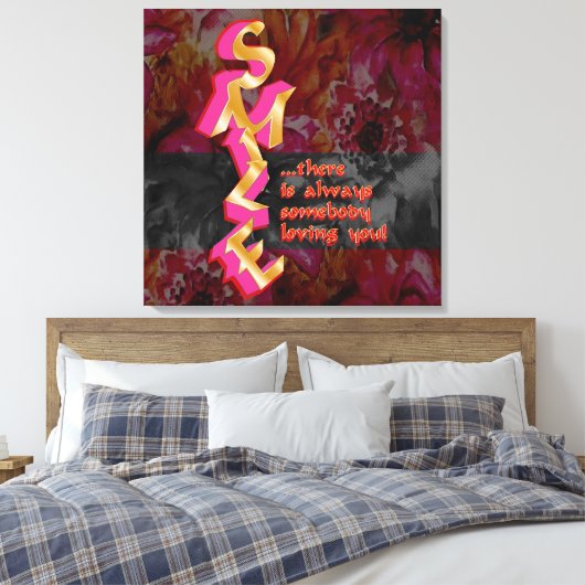 SMILE - Leinwand gedruckt (Insitu (Schlafzimmer))