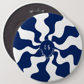 Smile Melt in Blau und Weiß Button (Vorne & Hinten)