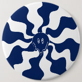 Smile Melt in Blau und Weiß Button (Vorderseite)