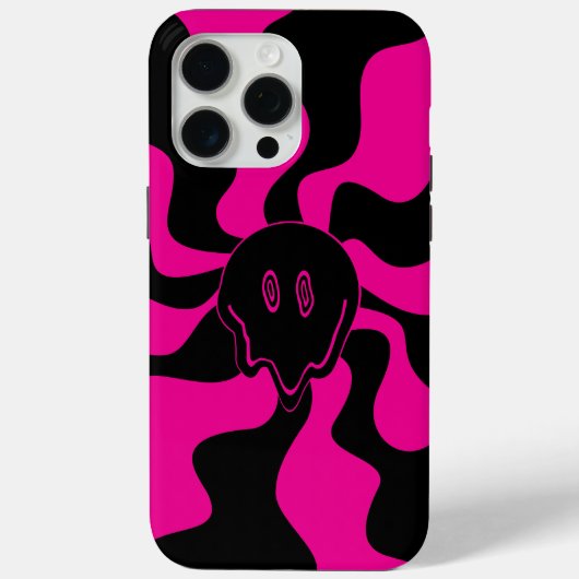 Smile Melt - Magenta und Schwarz Case-Mate iPhone Hülle (Rückseite)