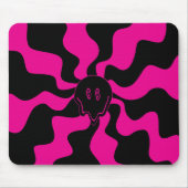 Smile Melt - Magenta und Schwarz Mousepad (Vorne)
