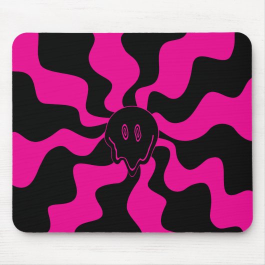 Smile Melt - Magenta und Schwarz Mousepad (Vorne)