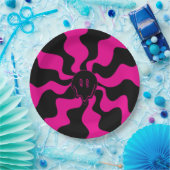 Smile Melt - Magenta und Schwarz Pappteller (Party)