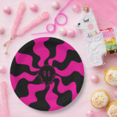 Smile Melt - Magenta und Schwarz Pappteller (Party)