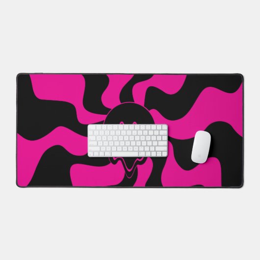 Smile Melt - Magenta und Schwarz Schreibtischunterlage (Tastatur & Maus)