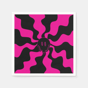 Smile Melt - Magenta und Schwarz Serviette