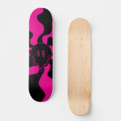 Smile Melt - Magenta und Schwarz Skateboard (Vorderseite)