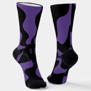 Smile Melt Retro Lila und Schwarz Socken