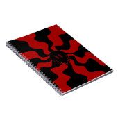Smile Melt Retro Rot und Schwarz Notizblock (Rechte Seite)