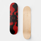 Smile Melt Retro Rot und Schwarz Skateboard (Vorderseite)